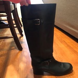 Black Leather Riding Boots